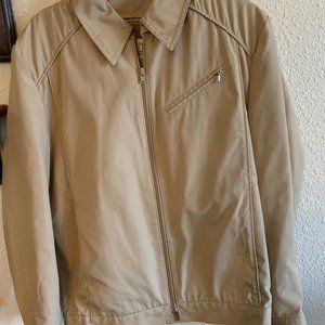 Mens London Fog Tan Jacket size 40 Long with Removable Lining